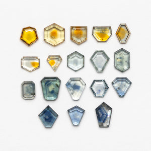 34.16cttw 18pc Geometric Portrait Cut Sapphire Parcel 23469-21