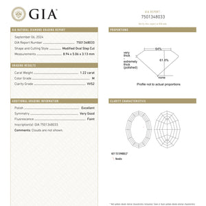 1.22ct 8.94x5.06x3.13mm GIA VVS2 M Geo Oval Step Cut 🇨🇦 25789-01