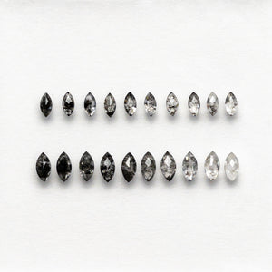 2.13cttw 20pc Ombre Marquise Rosecut Melee Parcel SPMQRC-02