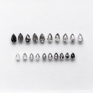 1.69cttw 20pc Ombre Pear Rosecut Melee Parcel SPPSRC-01